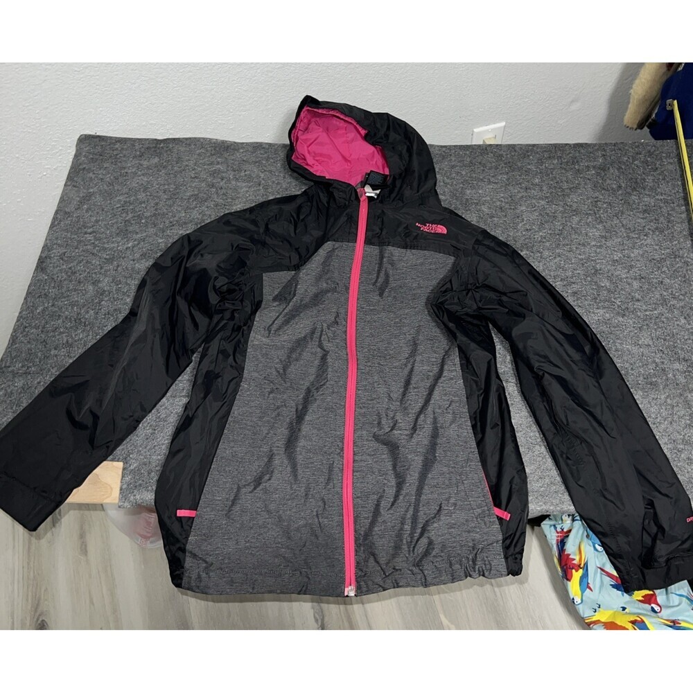 The North Face Womens Large 14/16 DryVent Rain Jacket Black Pink